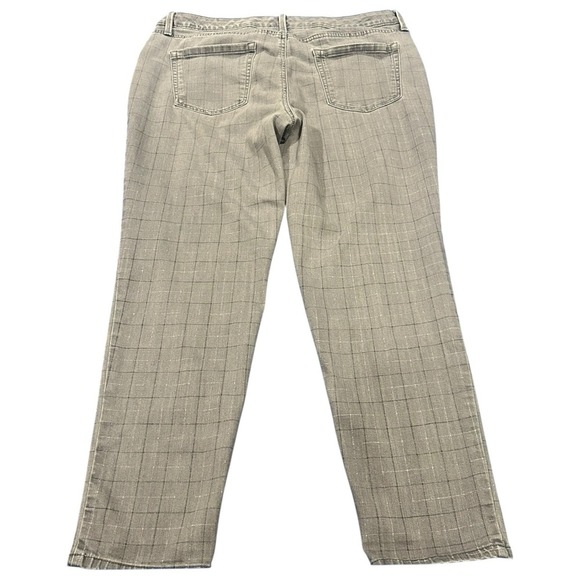 Charter Club Bristol Skinny Ankle Jeans Grey Plaid Pattern Size 16 - Picture 2 of 6